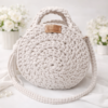 Kruhová kabelka MINI s macrame ramienkom